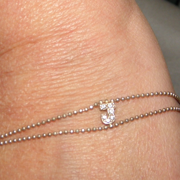 DAINTY AND PETITE "J" BRACELET~MARKED 925 - Picture 7 of 7